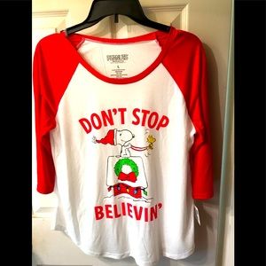 Snoopy and Woodstock Baseball Tee.